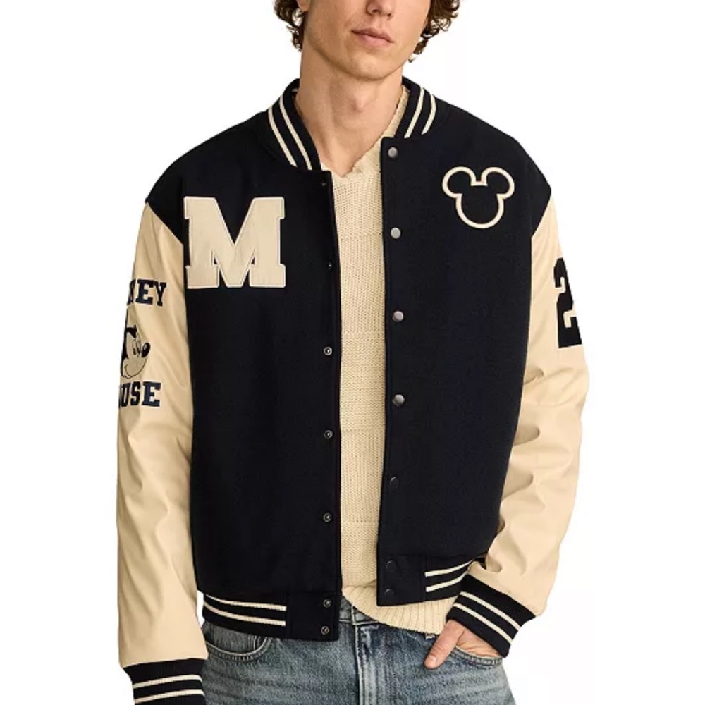 Disney Black and Tan Bomber Jacket